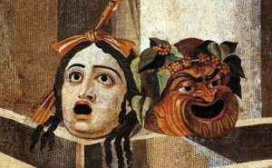 Mosaico con máscaras teatrales