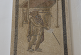 Mosaico 'Mimo' o 'Representación Teatral' en el Salón de los Mosaicos del Alcázar de los Reyes Cristianos