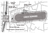 Plano - Mapa de ubicación del antiguo Circo Romano de Córdoba