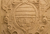 Escudo probablemente de los Figueroa y Córdoba en la Escalera Principal del Palacio de Viana en Córdoba